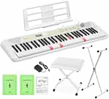 CASIO LK-325 光ナビゲーションキーボード 61鍵盤 スタンド・イス Amazon | CASIO LK-325 光ナビゲーションキーボード 61鍵盤 白
